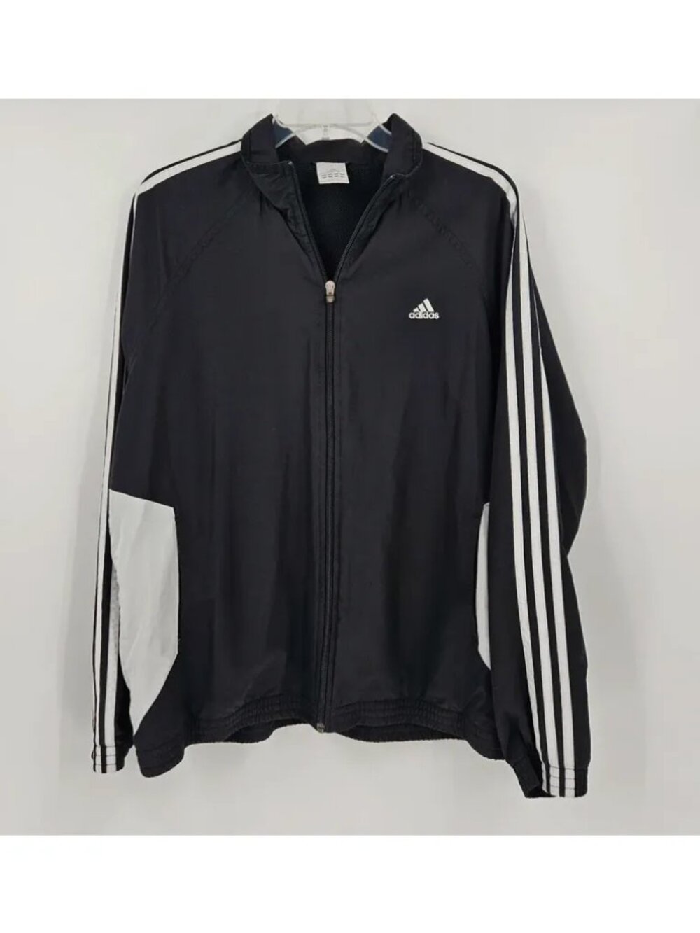 Adidas 2007 Y2K-Inspired Black White 3-Stripe Track Jacket XL